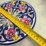Spanish Hand Painted Ceramic wall plate, Floral Mediterranean Talavera Style Wall Art or hot pot holder Image 2