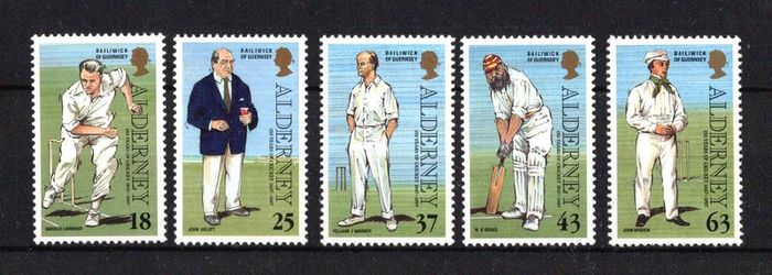 1997 Alderney Cricket Commemorative Stamps Mint Never Hinged (MNH)