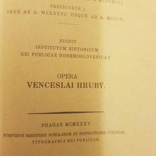 Archivum Coronae Regni  Bohemiae.tomus RARE 1935 EDITION.