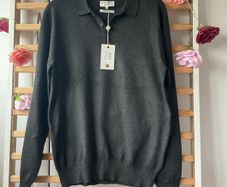 jumper bnwt Christiano baldinucci charcoal grey polo style jumper large