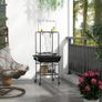 Steel Bird Table, Bird Feeder stand, with Perches, Stainless Steel Feed Bowls, Trays - Dark Grey Image 2