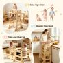 Toddler Tower, Wooden, 6 in 1 Kitchen Step Stool for Kids 1-5, Montessori Weaning Table and Chair Set Image 5