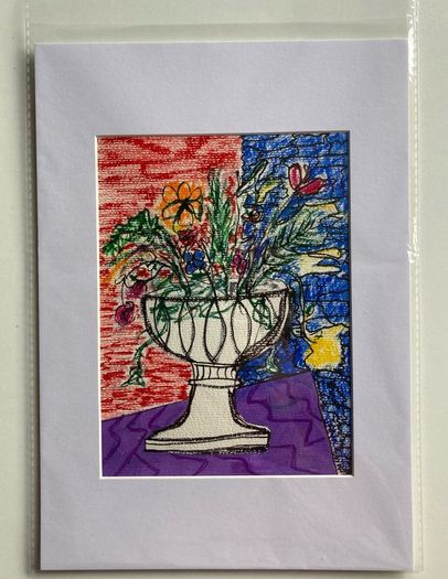 Mothers Day Offer Original art Original Floral Artwork on paper A4 Mounted contemporary Irish Art abstract painting