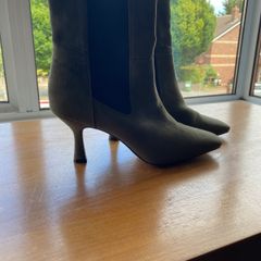 Green suede M&S ankle boots
