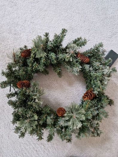 Christmas Door Wreath with Lights