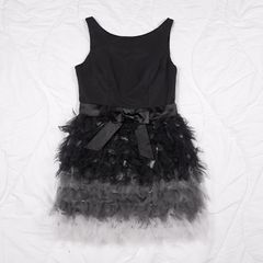 Ruby Ray Black Grey Ombre Ruffle Tiered Tulle Cocktail Mini Party Dress 10UK/38EU