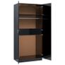 Wardrobe High Gloss Black 90x52x200 cm Chipboard Image 5