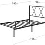 Modern 3ft Single Metal Bed Frame with Headboard Image 2