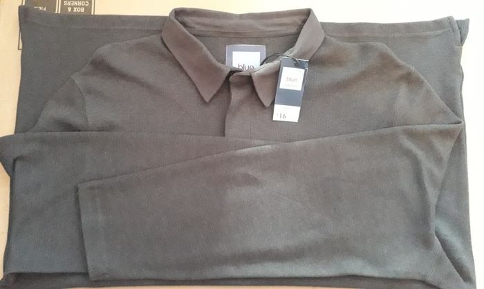F&F Blue Men's Charcoal Long Sleeve Collared Buttoned Sweatshirt in Size XXXL (Brand New & Tagged)