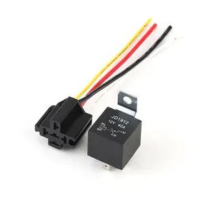 Car relay with relay socket Waterproof car relay 12V 4pin 4P 40A with black and red copper terminals