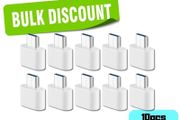10x Usb Type C Male To Usb Female Otg Adapter White Bulk / Wholesale