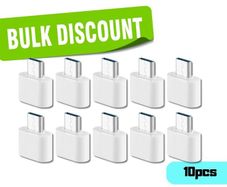 10x Usb Type C Male To Usb Female Otg Adapter White Bulk / Wholesale