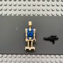 lego Star Wars sw1338 Battle Droid Pilot minifigure- Blue Torso with Tan Insignia and Chest Badge, Angled Arm and Straight Arm Image 2
