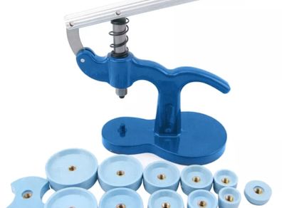 Watch case closer, glass press