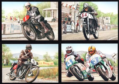 1996 Ireland Isle of Man Tourist Trophy Motorcycles Races Irish Winners Commemorative Stamps Maximum Cards Mint