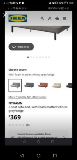 IKEA NYHAMN 3 seater sofabed
