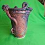 Michael Kennedy Sligo Studio Pottery Vase , Irish Ceramic Art, Ram Horn Handles Image 4