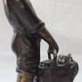 Giovanni De Martino (1870-1935) Street Boy 32cm, 4.7 kg - Patinated Bronze, Marble, Signed Image 10