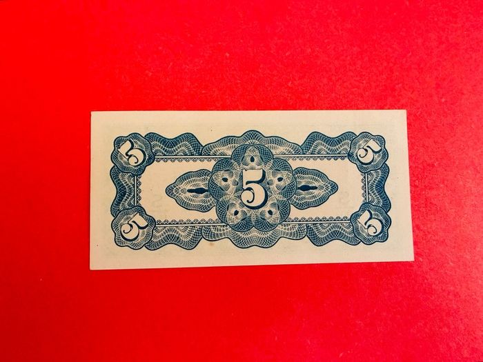 Japanese  Invasion  Money  Netherlands  Indies  5 Cents  1942 World War 11 ( Uncirculated )