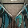 JASMINE LONDON Retro Print Dress   Teal Empire Style Top Image 3