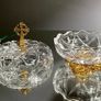 Vintage Killarney Crystal Glass Trinket Dish 24% Lead Crystal 24 Ct Gold Finishing Image 6