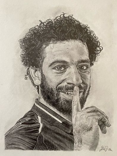 Mo Salah Pencil Drawing