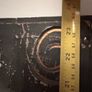 Decorative wooden mirror, grey with gold swirls Image 5