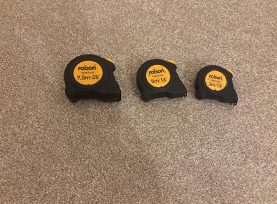 Rolson Auto Lock 5m & 3m measuring tapes