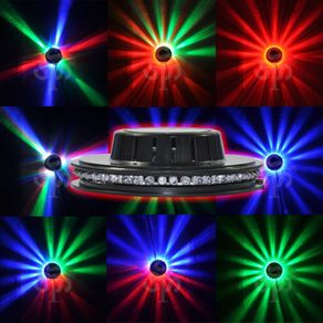 Mini 48 LEDs 8W RGB Sunflower Laser Projector Lighting Disco Stage Light Bar DJ Sound Background Wall Light Christmas Party Lamp