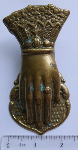Vintage Brass Hand Paper Clip , Victorian Lady Hand Desk Clip