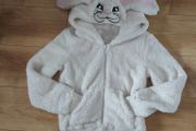 Fluffy White Bunny Hoodie, size 12