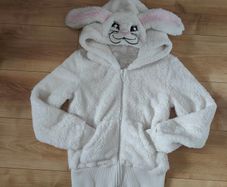 Fluffy White Bunny Hoodie, size 12