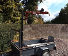 Trailer with Electric swing Crane