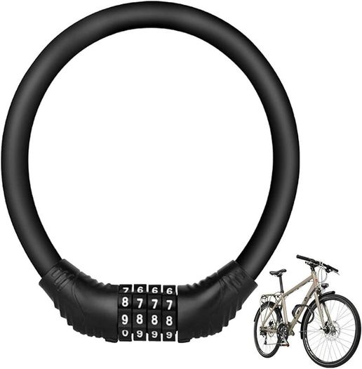Bike Lock Mountain Bike Portable Security 4-digit Code Bike Lock for Bicycle Motorcycle Scooter