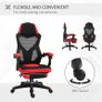 Ergonomic Office Chair Recliner w/footrest Red Image 4