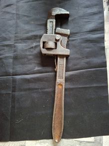 Antique Heavy Duty Pipe Wrench 14 Inches C.K GERMAN MADE