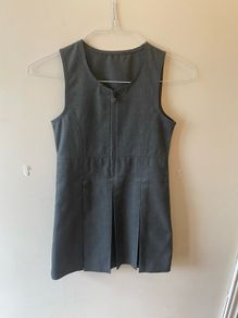 Dunnes grey pinafore (as new) age 8-9