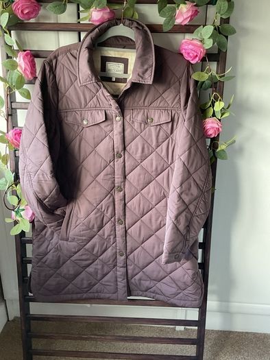 jacket fat face shacket quilted size 14 plum/ brown shade