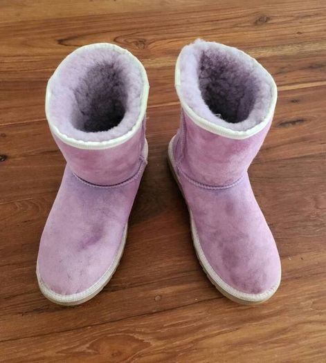 UGG K Classic Sheepskin Short Weave Fur-lined Boots - Purple - UK 5