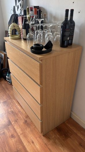 Wooden dresser from Ikea for sale. Really handy for clothes and socks etc.