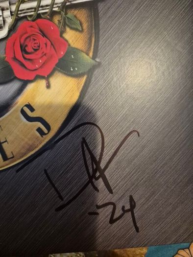 Guns N Roses Greatest Hits limited edition splatter vinyl - Signed by Duff
