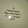 Collectors Plate Pope John Paul II commemorating his visit to Ireland in 1979, no chips or cracks, Postal Available or Collection Image 2