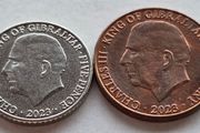 Gibraltar Coins Charles III Coronation 1p &amp; 5p 2023