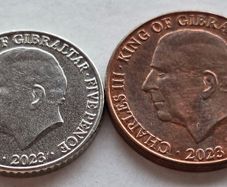 Gibraltar Coins Charles III Coronation 1p & 5p 2023