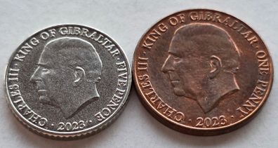 Gibraltar Coins Charles III Coronation 1p & 5p 2023
