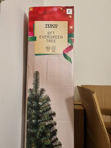 Tesco Christmas evergreen tree, 183cm, 6ft, used just ones,