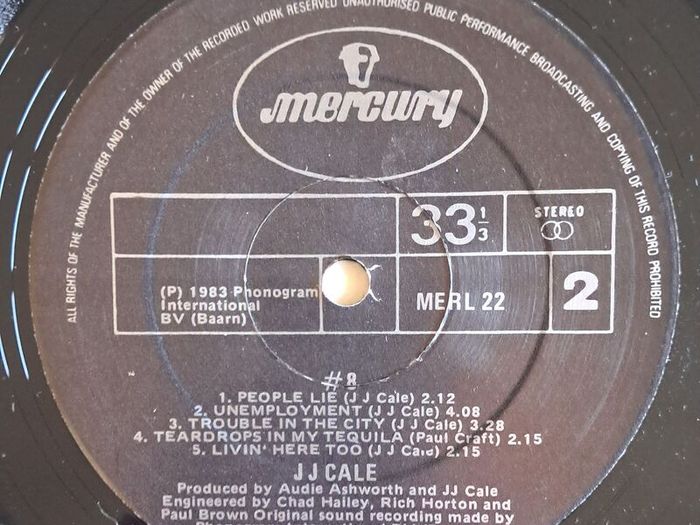 J.J. Cale - #8 ('83 Irish Pressing) Vinyl