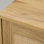 Sideboard living room storage cabinet with rattan-front doors and adjustable shelf, natural wood Image 3