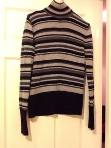 Dkny jeans striped polo neck jumper