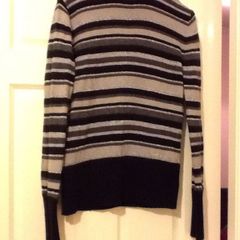 Dkny jeans striped polo neck jumper